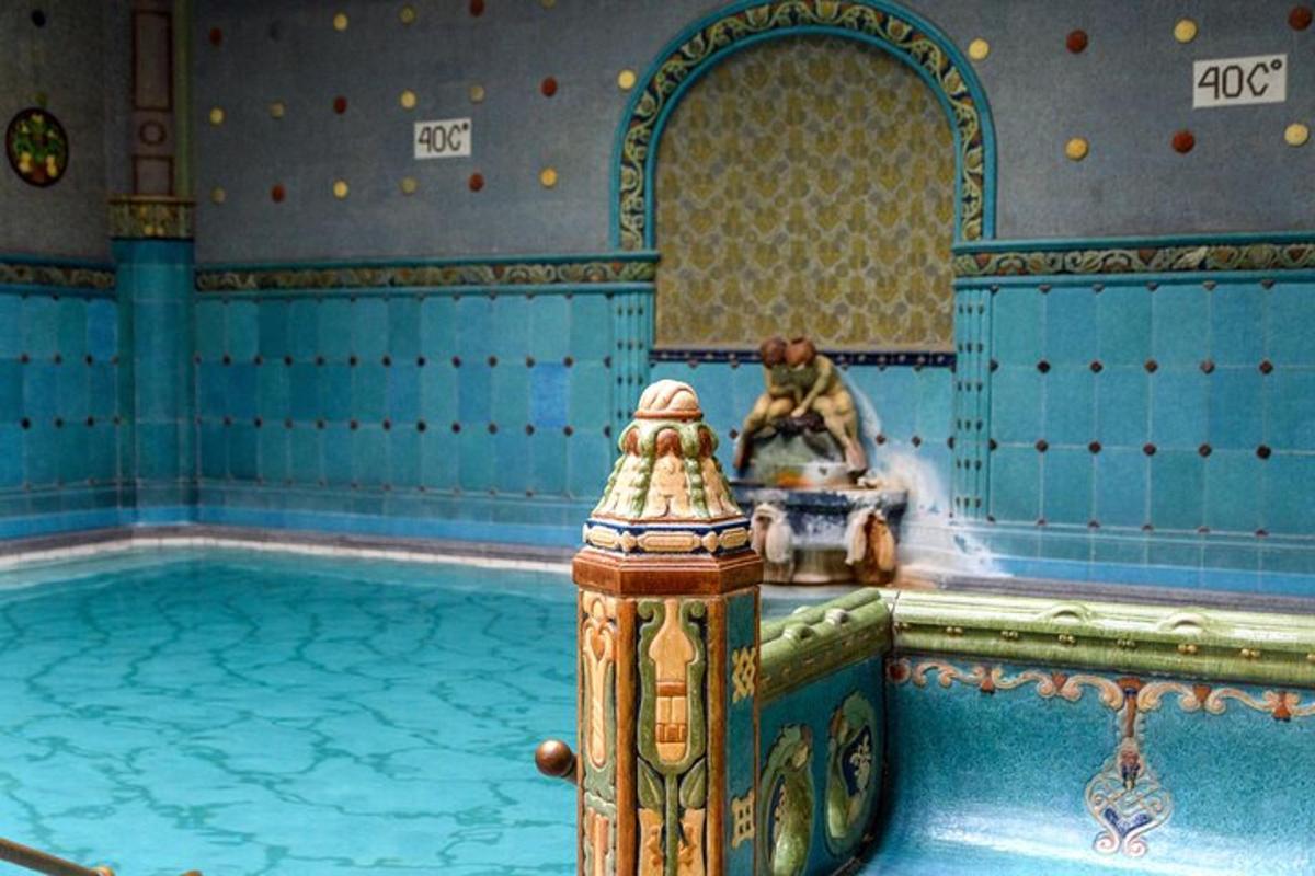 a swimming pool with a fire hydrant in a room
