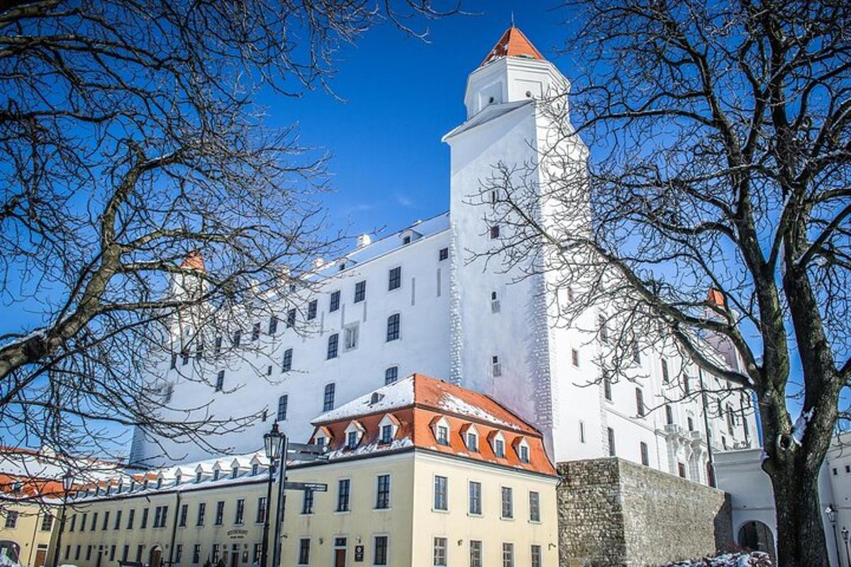 a large white building with a tower on top of it