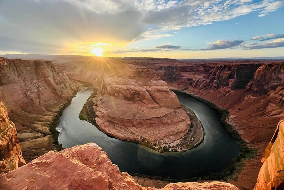 a view of the grand canyon at sunset