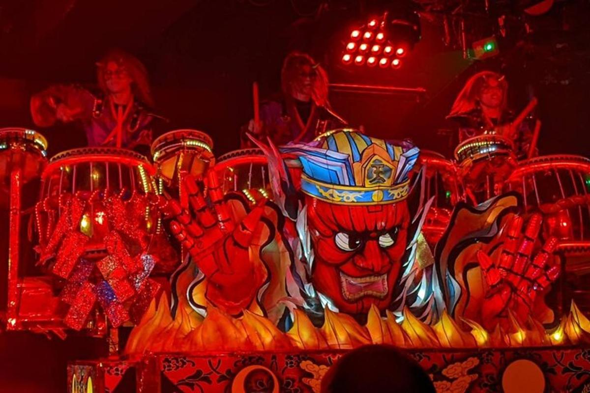 a display of a clown with a crown on