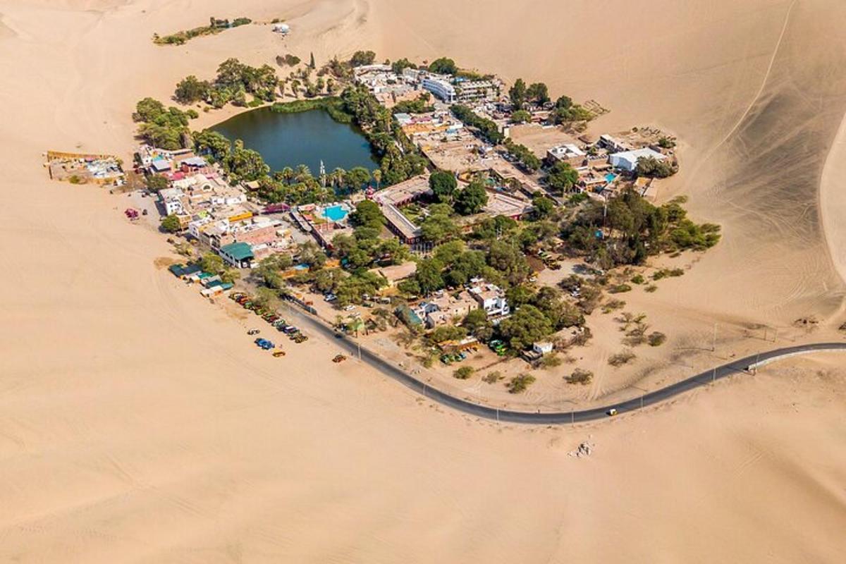 uma vista aérea de um resort no deserto