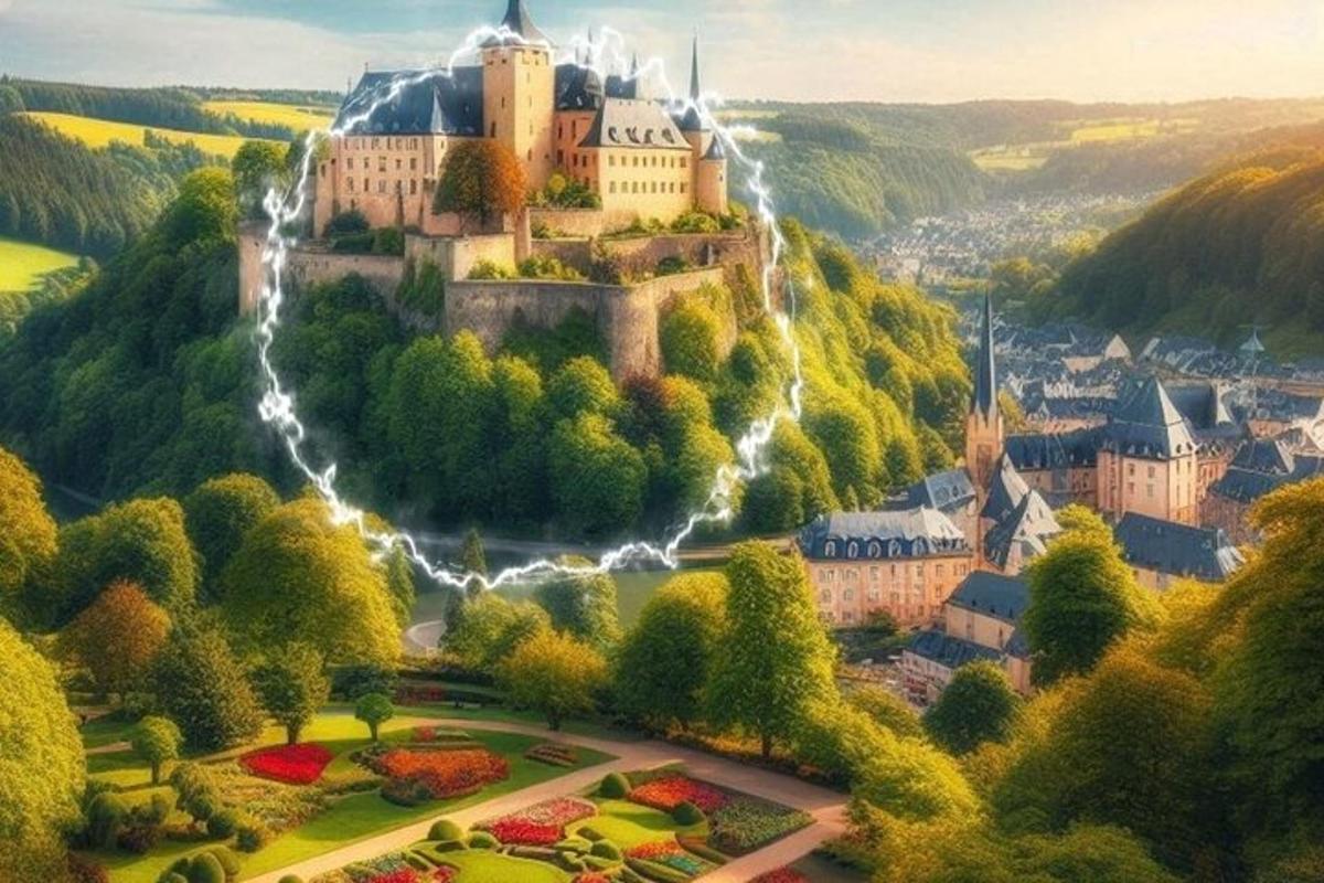 un castello in cima a una collina con alberi