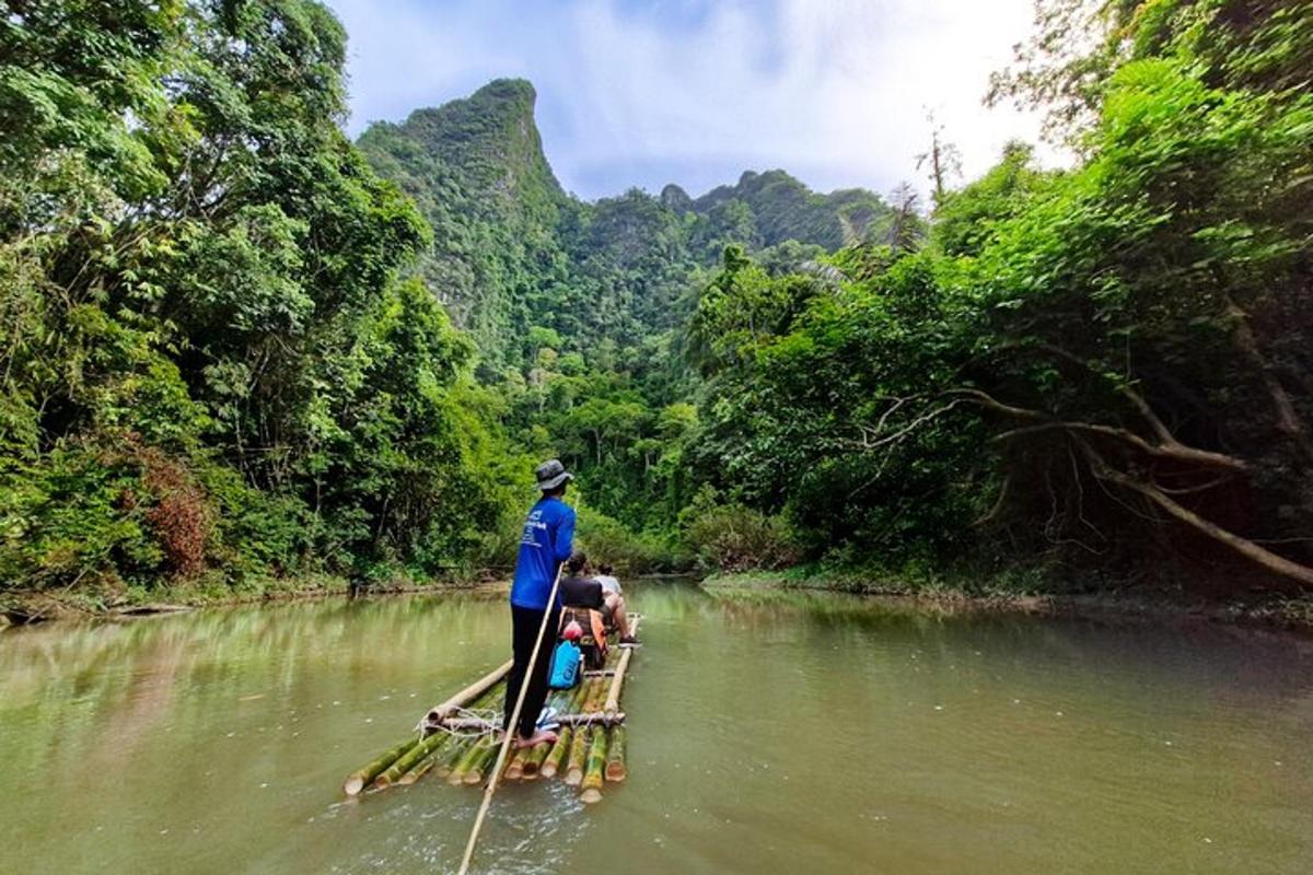 a man on a boat in a river