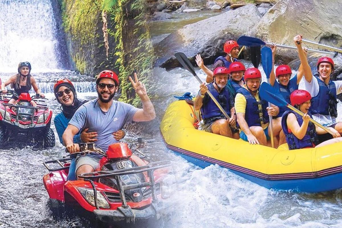 un gruppo di persone su una zattera in un fiume