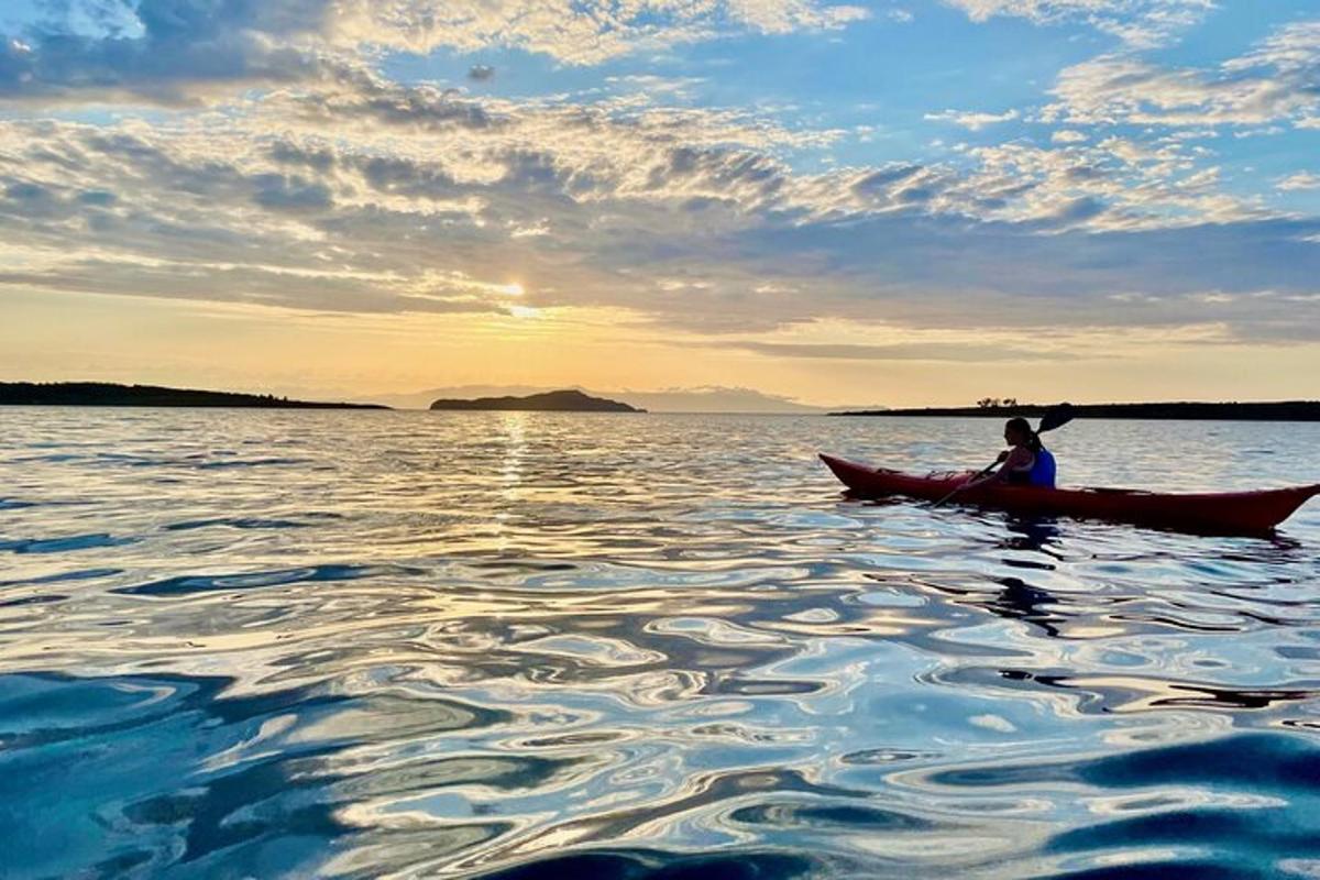 a person in a canoe on a body of water