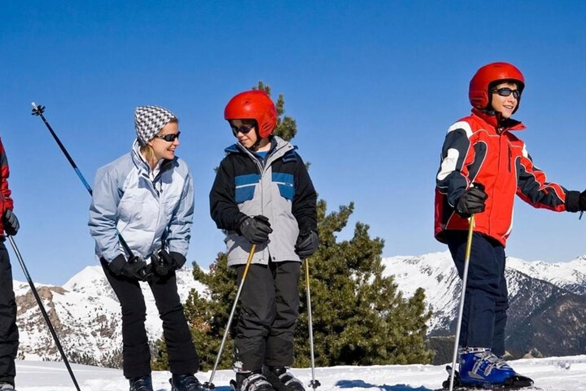 a group of people on skis in the snow