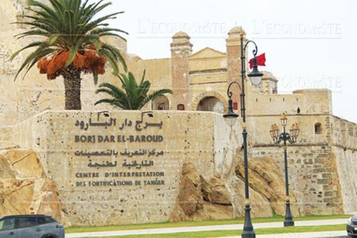 un edifici amb una palmera al davant