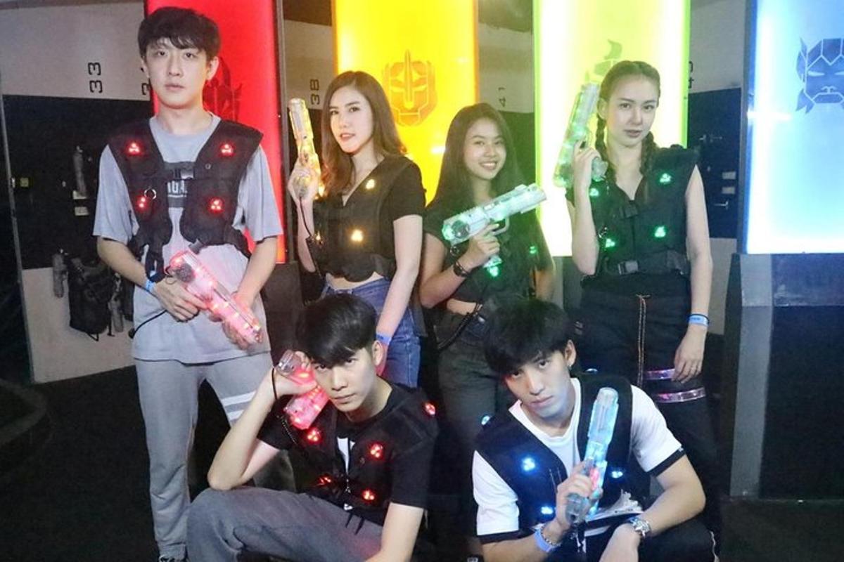 a group of young people posing for a picture