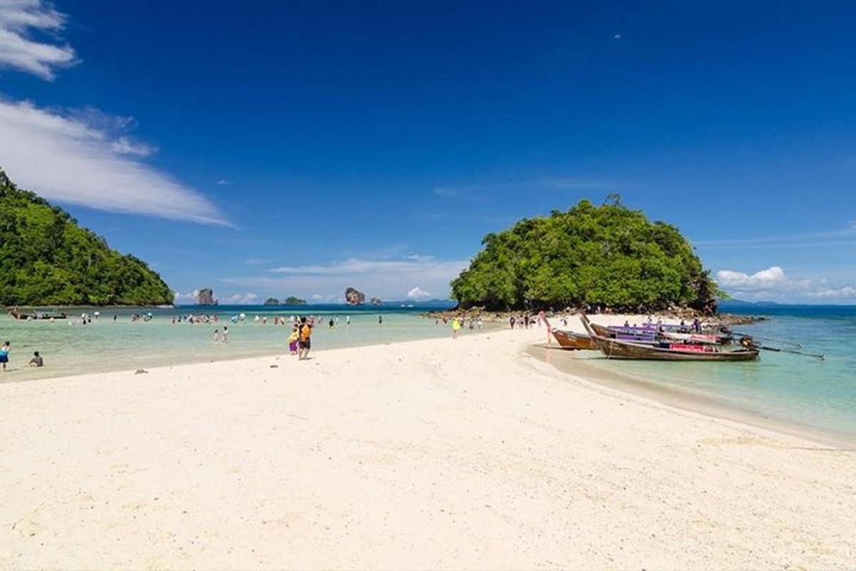 un gruppo di persone su una spiaggia con una barca