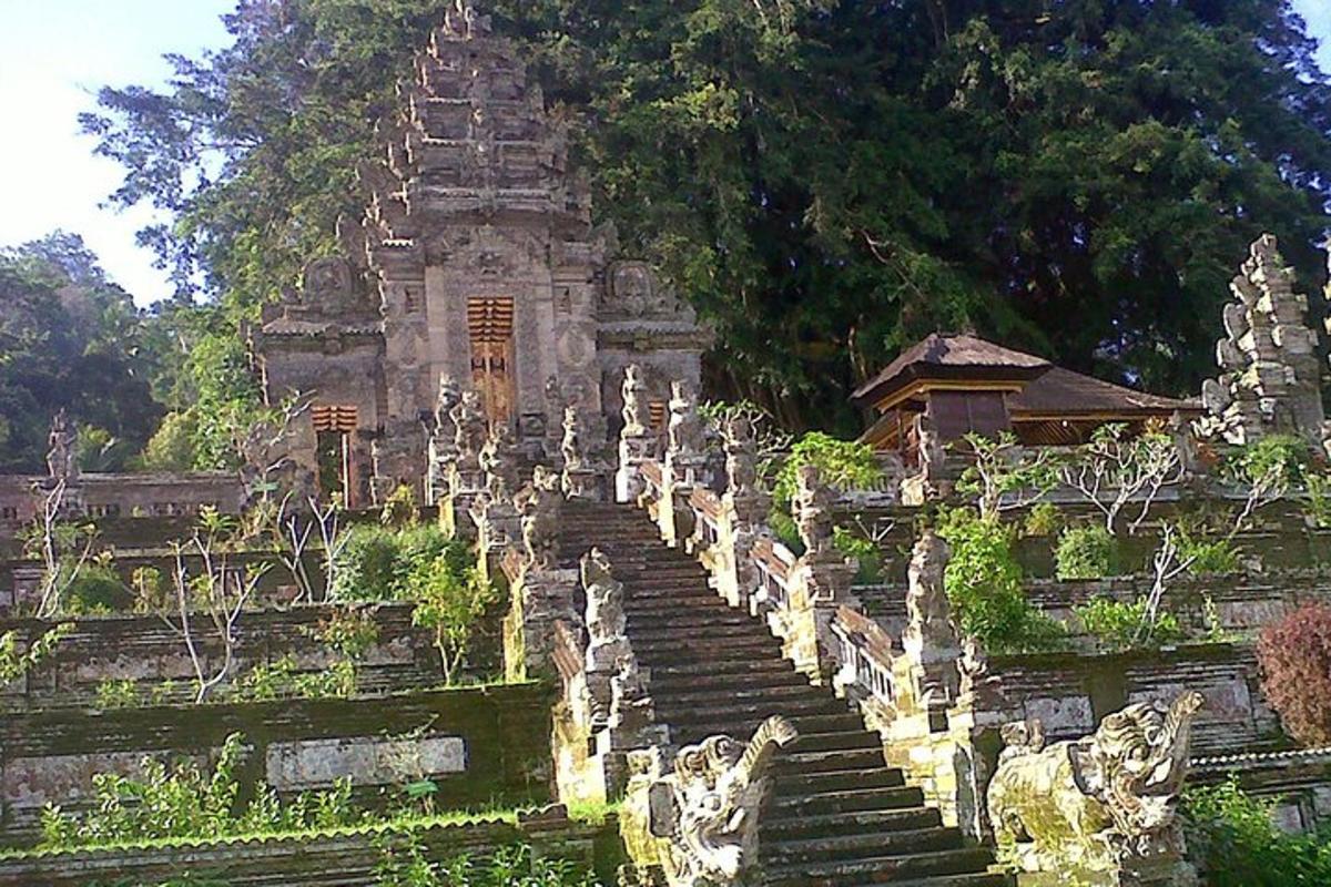 a stone stairway leading up to a building