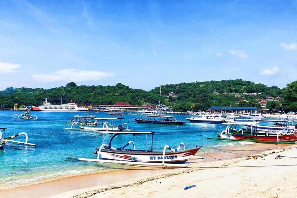 isang grupo ng mga bangka na nakaupo sa dalampasigan