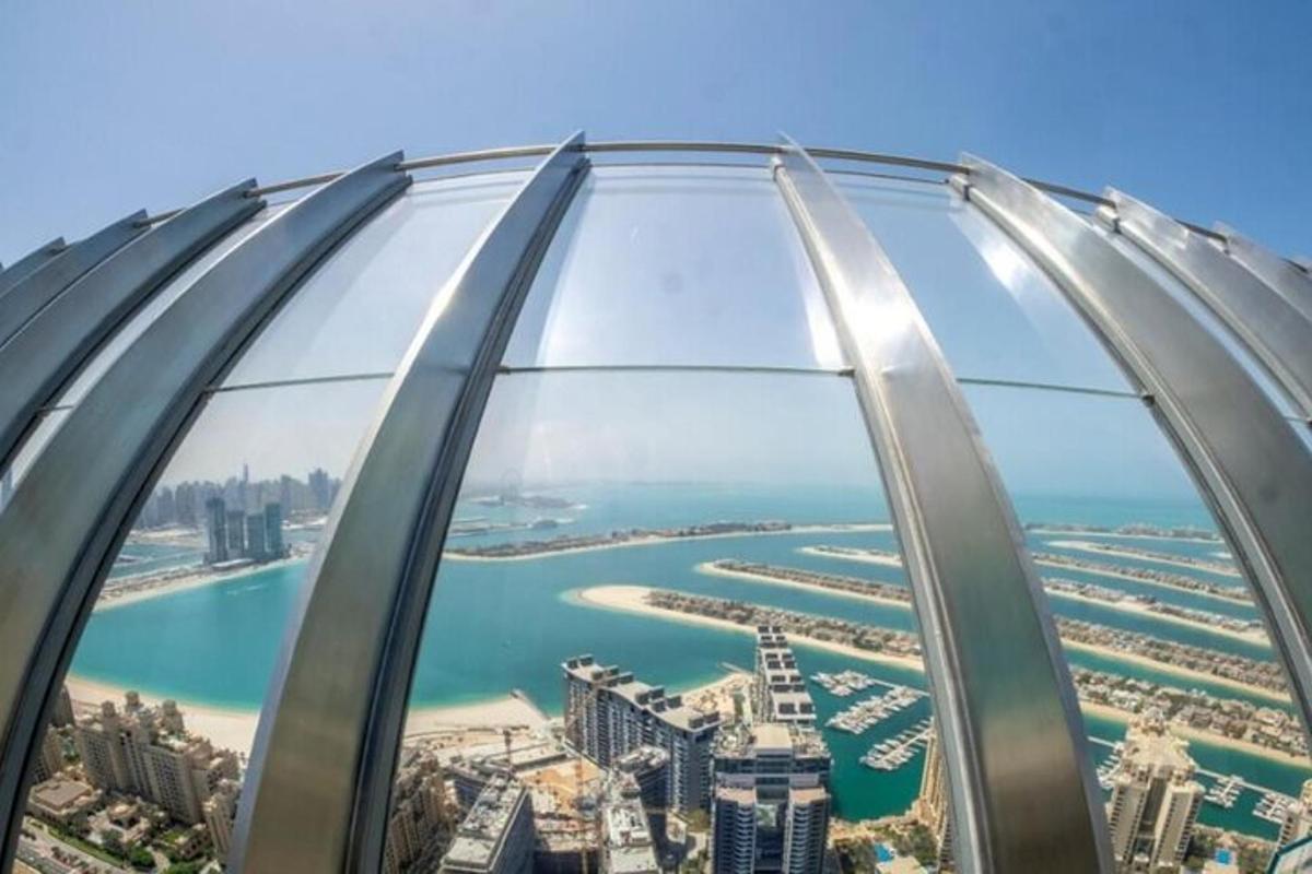 a view of the dubai city from the skybridge