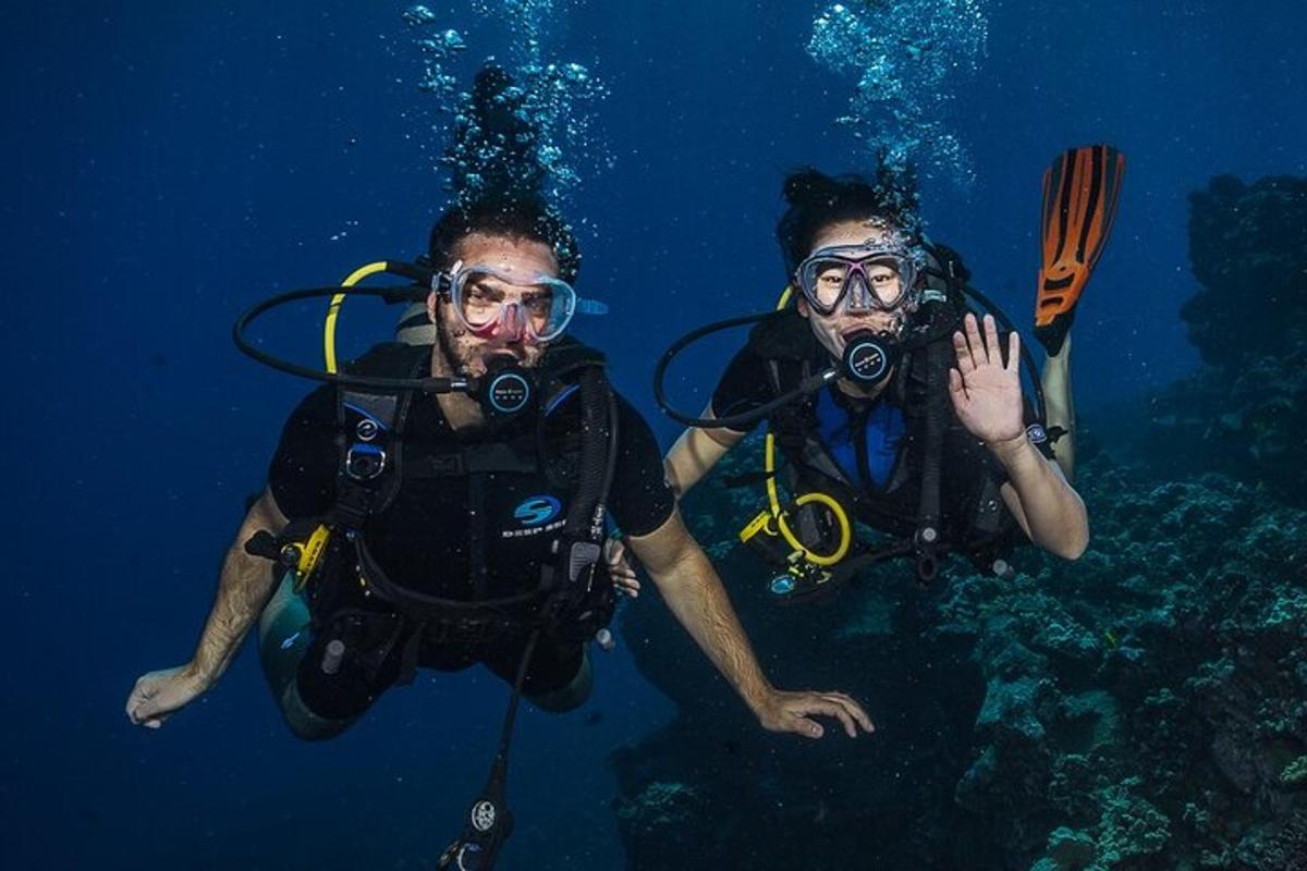zwei Personen machen Fotos im Wasser