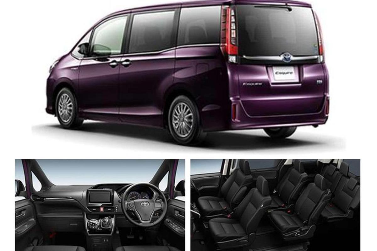 Se muestra una minivan morada con las puertas abiertas.
