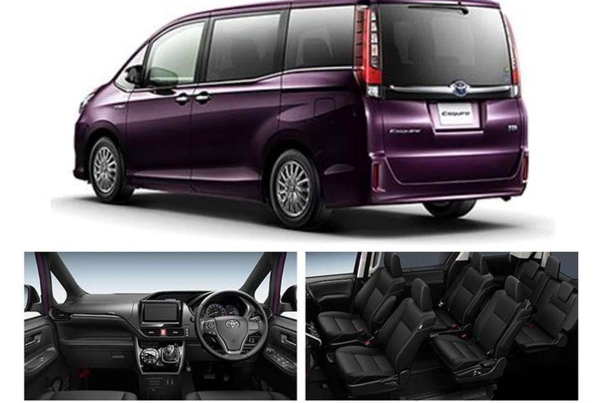 viene mostrato un minivan viola con le portiere aperte