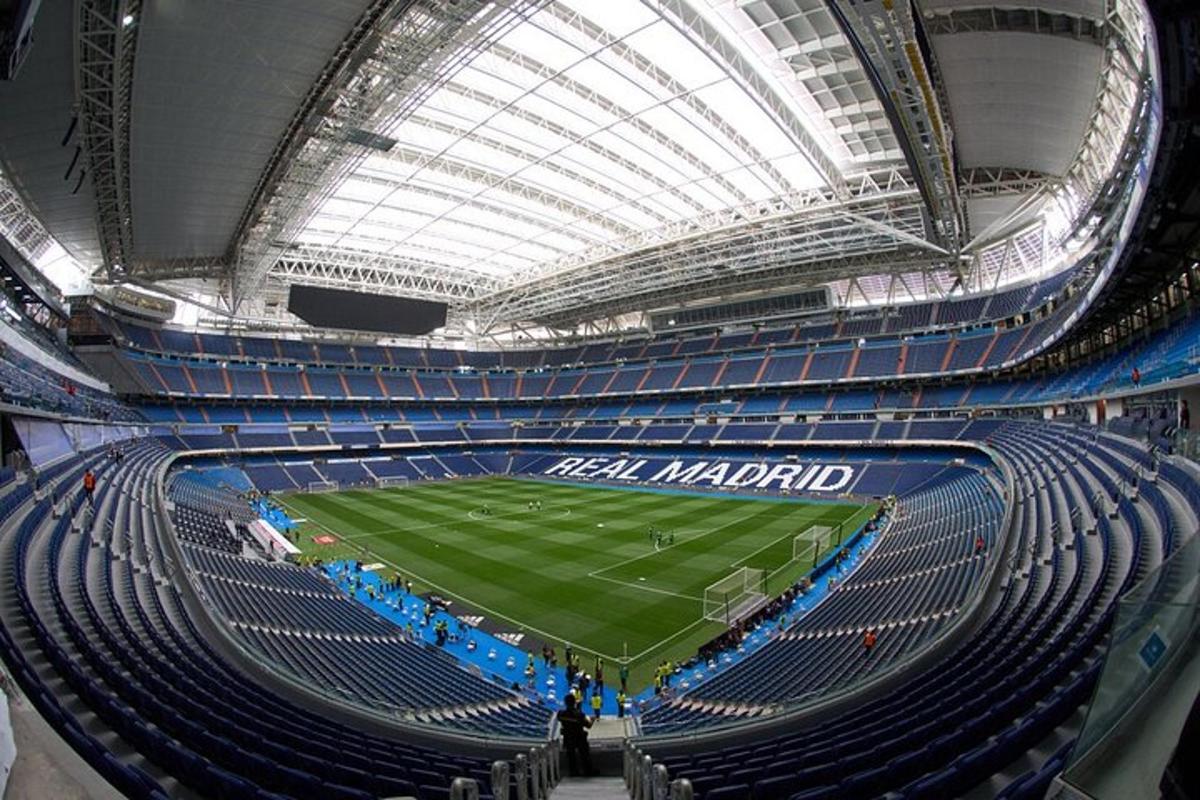 a view of a soccer field in a stadium