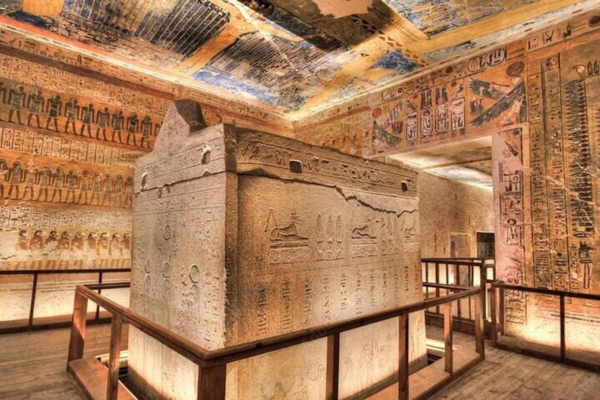 a room with a wall with reliefs on it