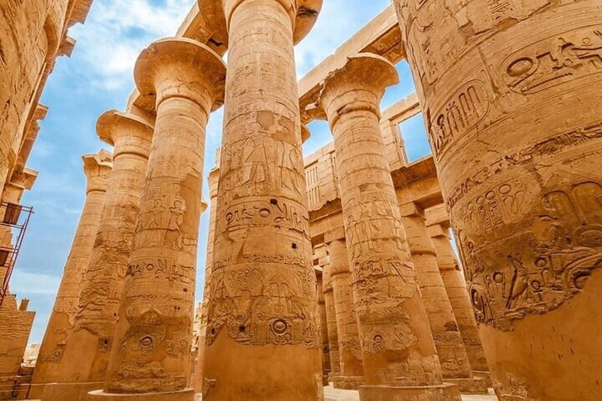 a view of the columns of a building