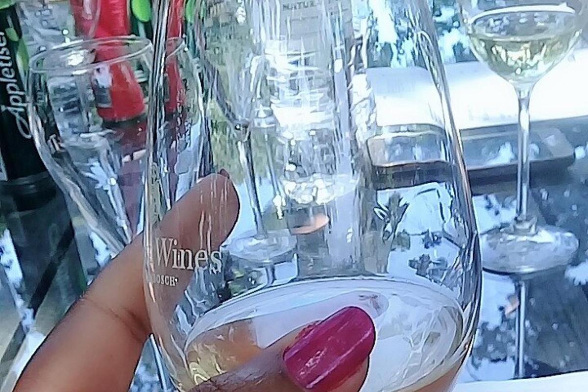 oseba, ki v roki drži kozarec vina