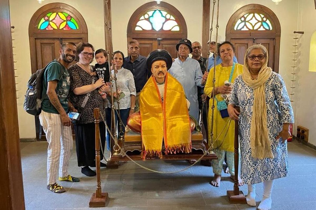a group of people standing in a church