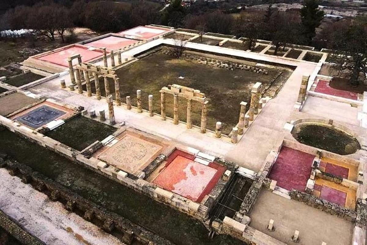 an aerial view of a building under construction