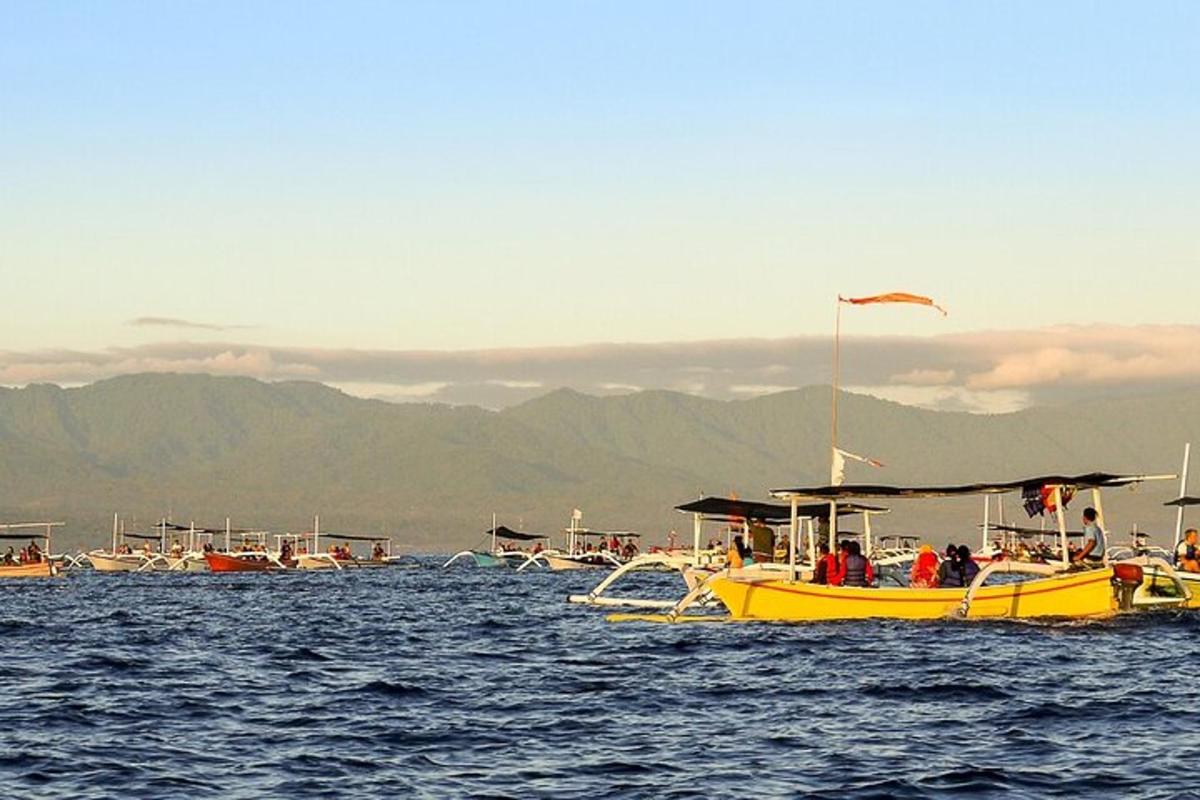 a group of boats sitting in the water