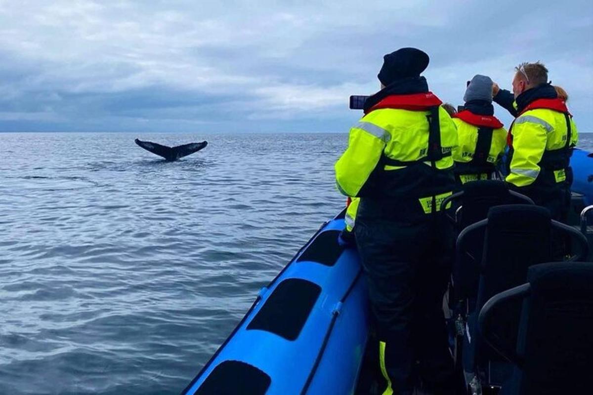 um grupo de pessoas em pé em um barco na água