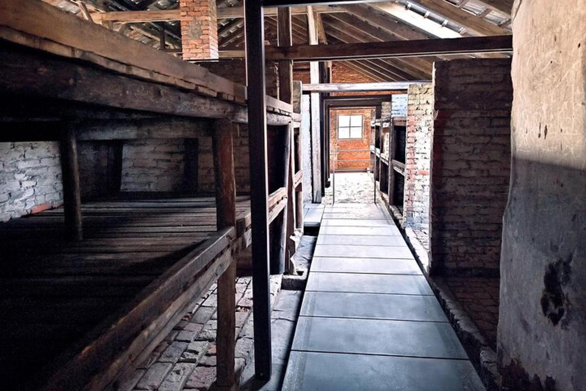 an inside view of an old brick building