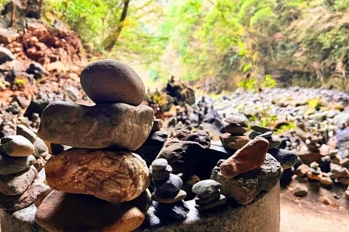 a pile of rocks sitting on top of a road