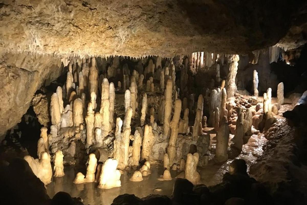 a cave filled with lots of rocks