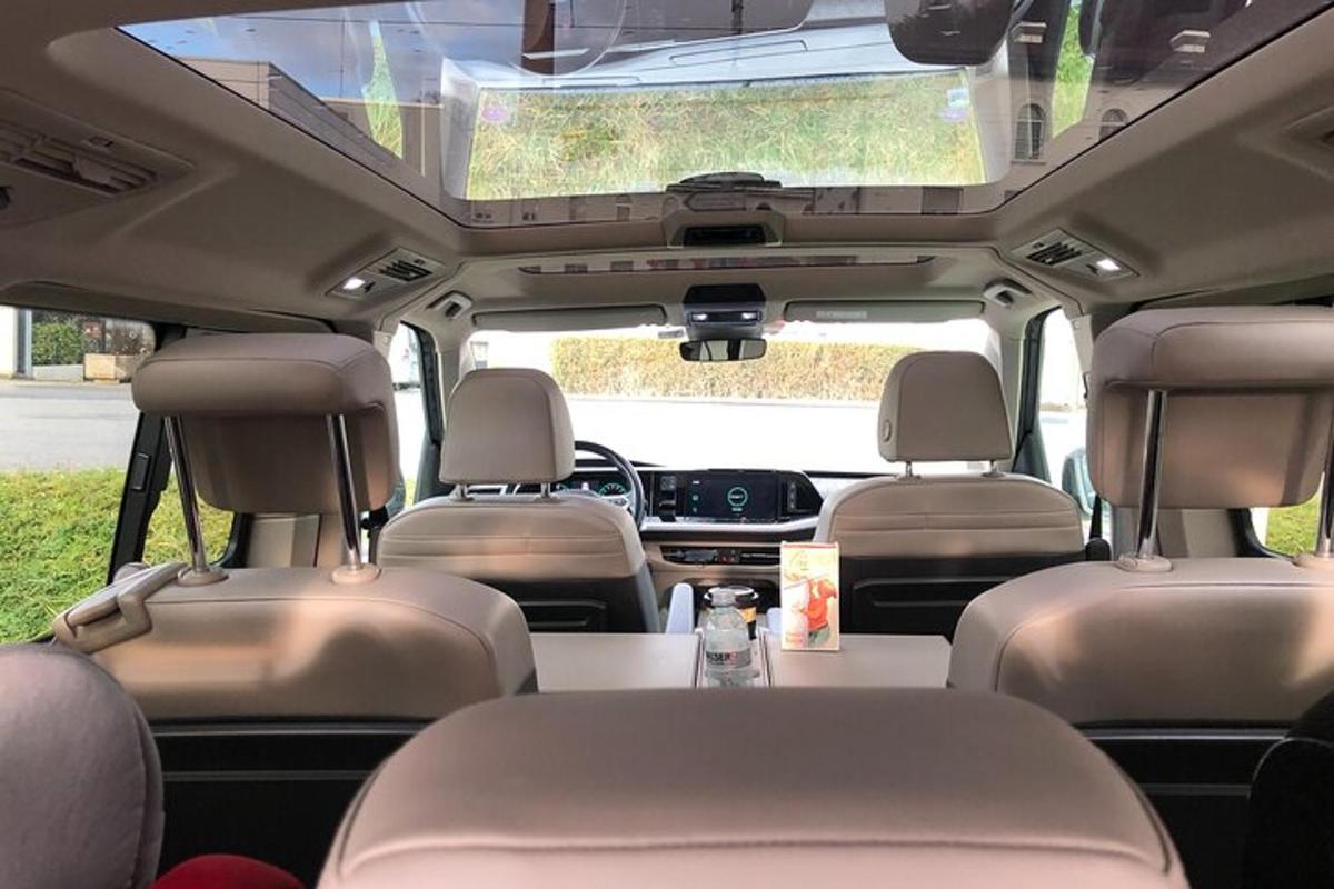 an interior view of the back seats of a minivan