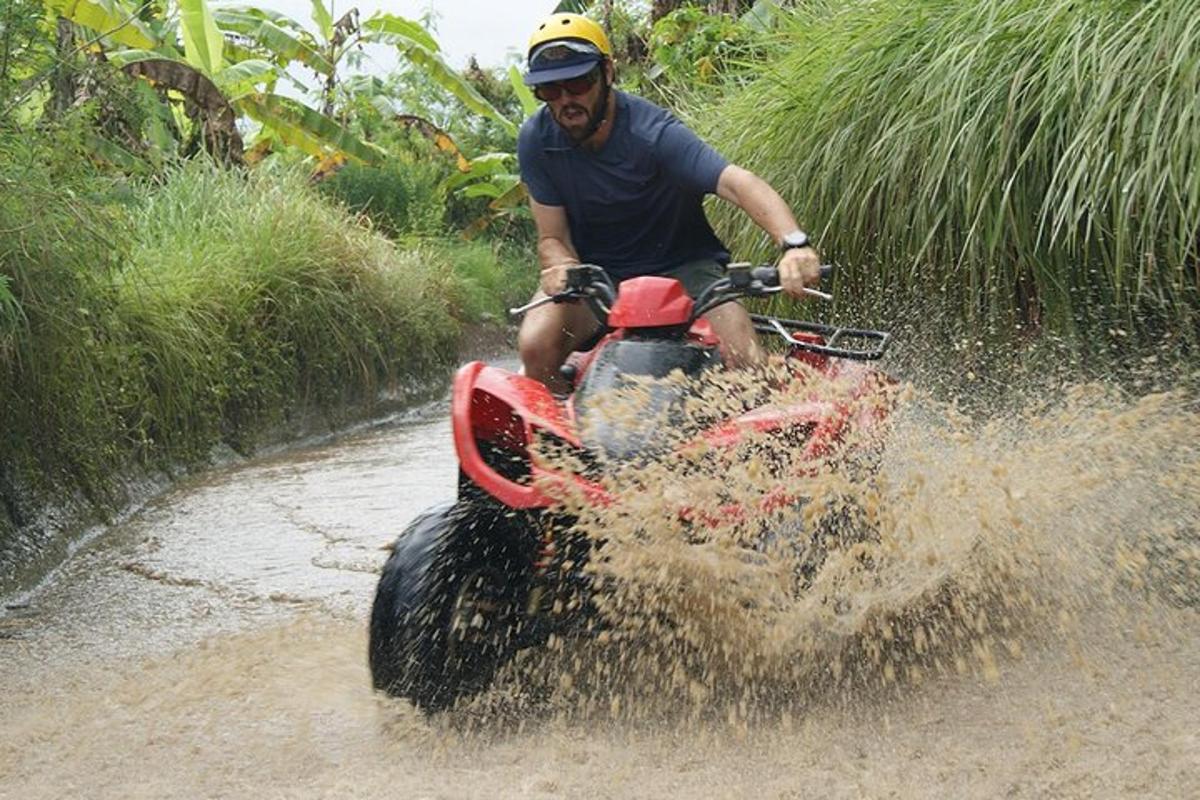 un uomo a cavallo di un elefante in acqua