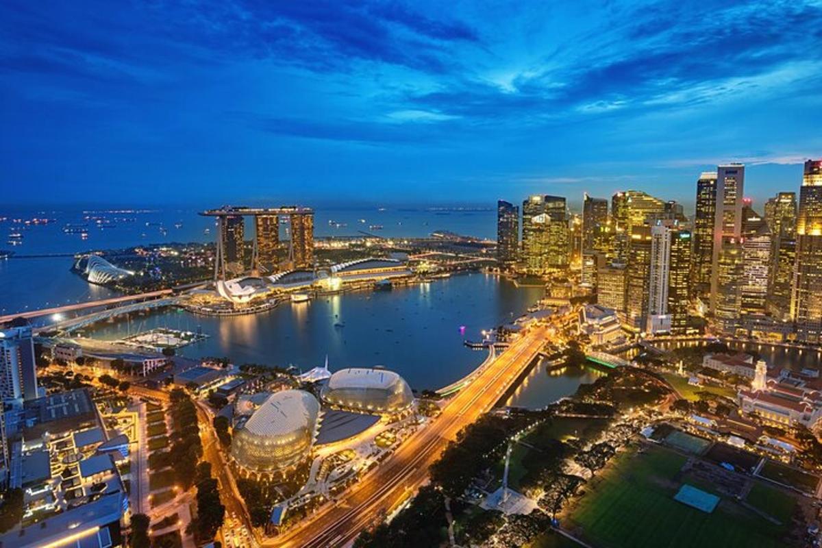 a view of a city at night