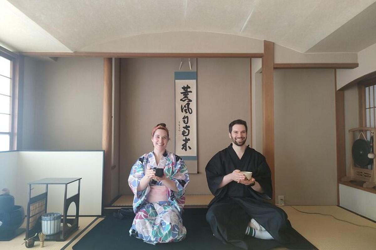 a man and a woman sitting in a room