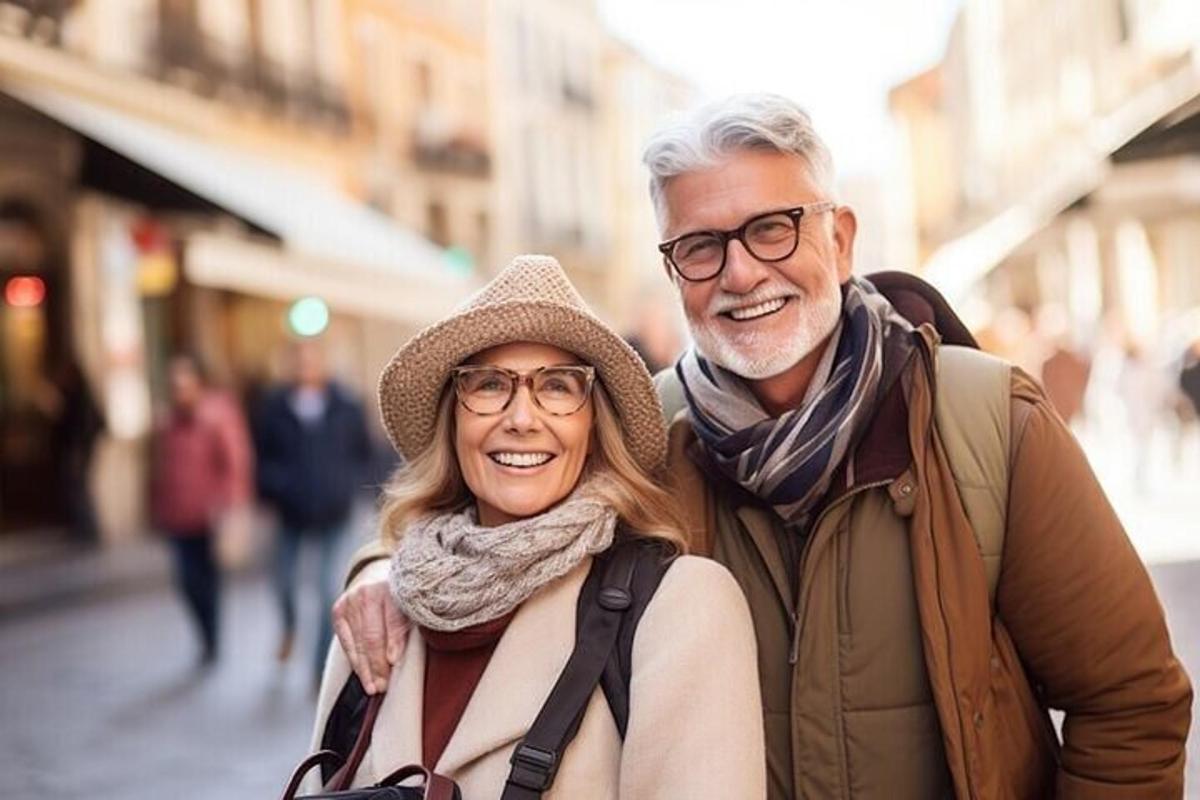un uomo e una donna che camminano lungo una strada