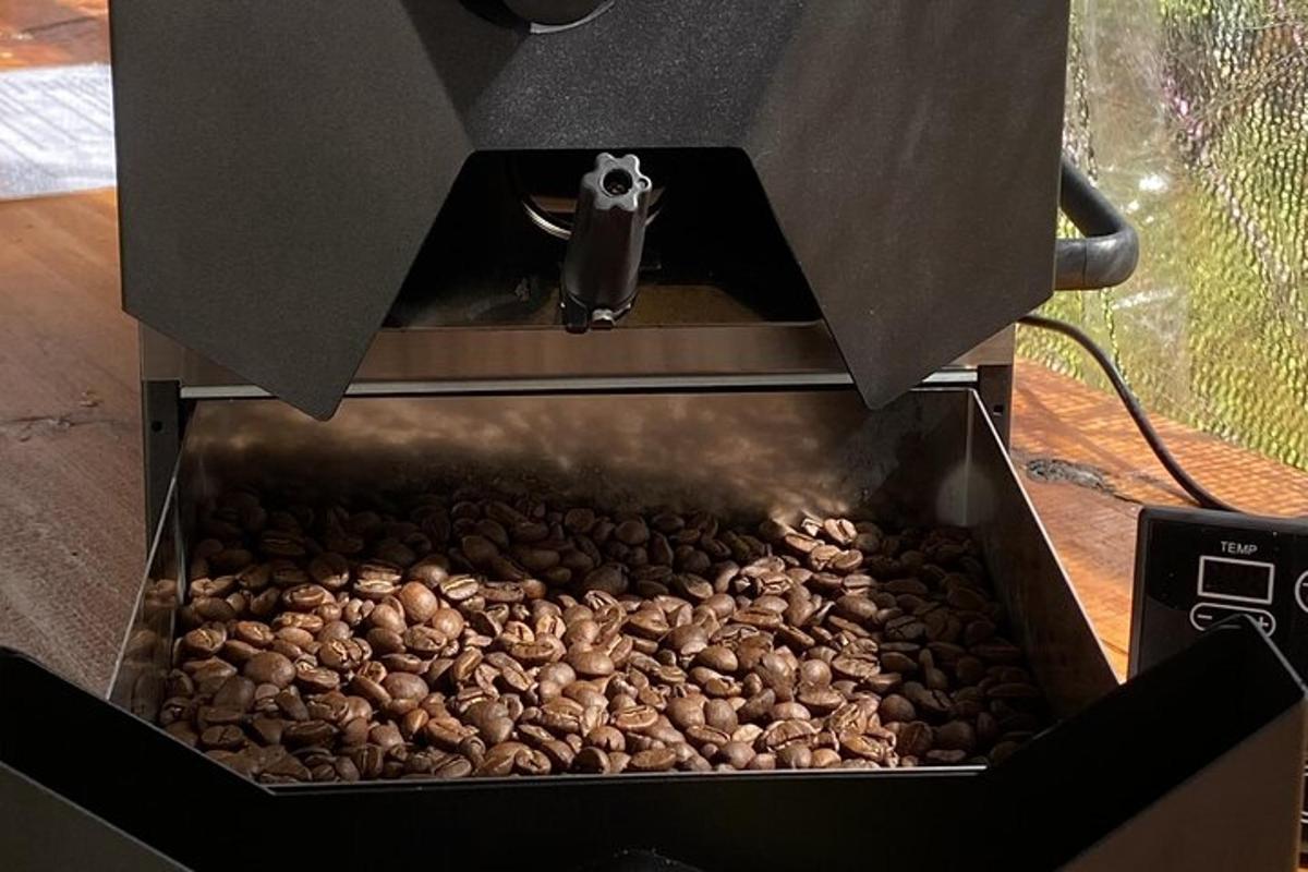 a coffee machine with a bunch of coffee beans