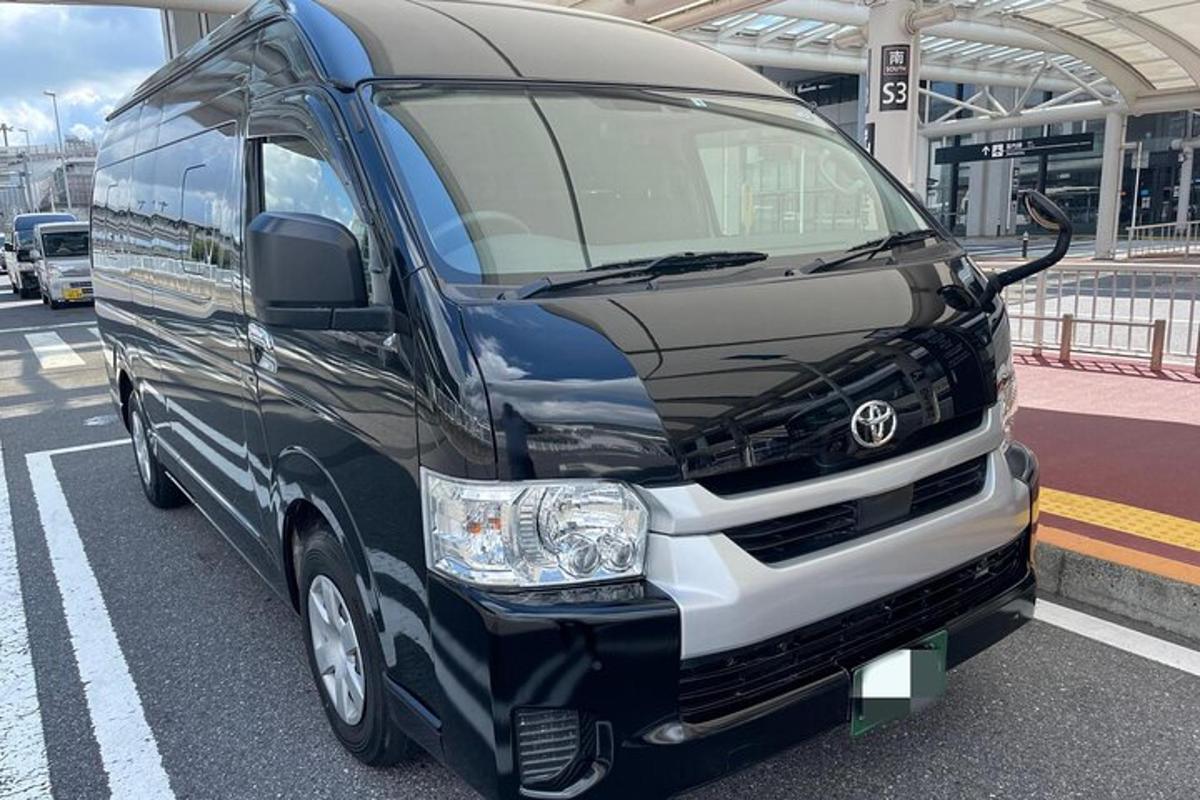 a van is parked in a parking lot