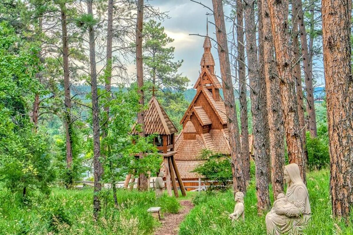 a small wooden house in the middle of a forest