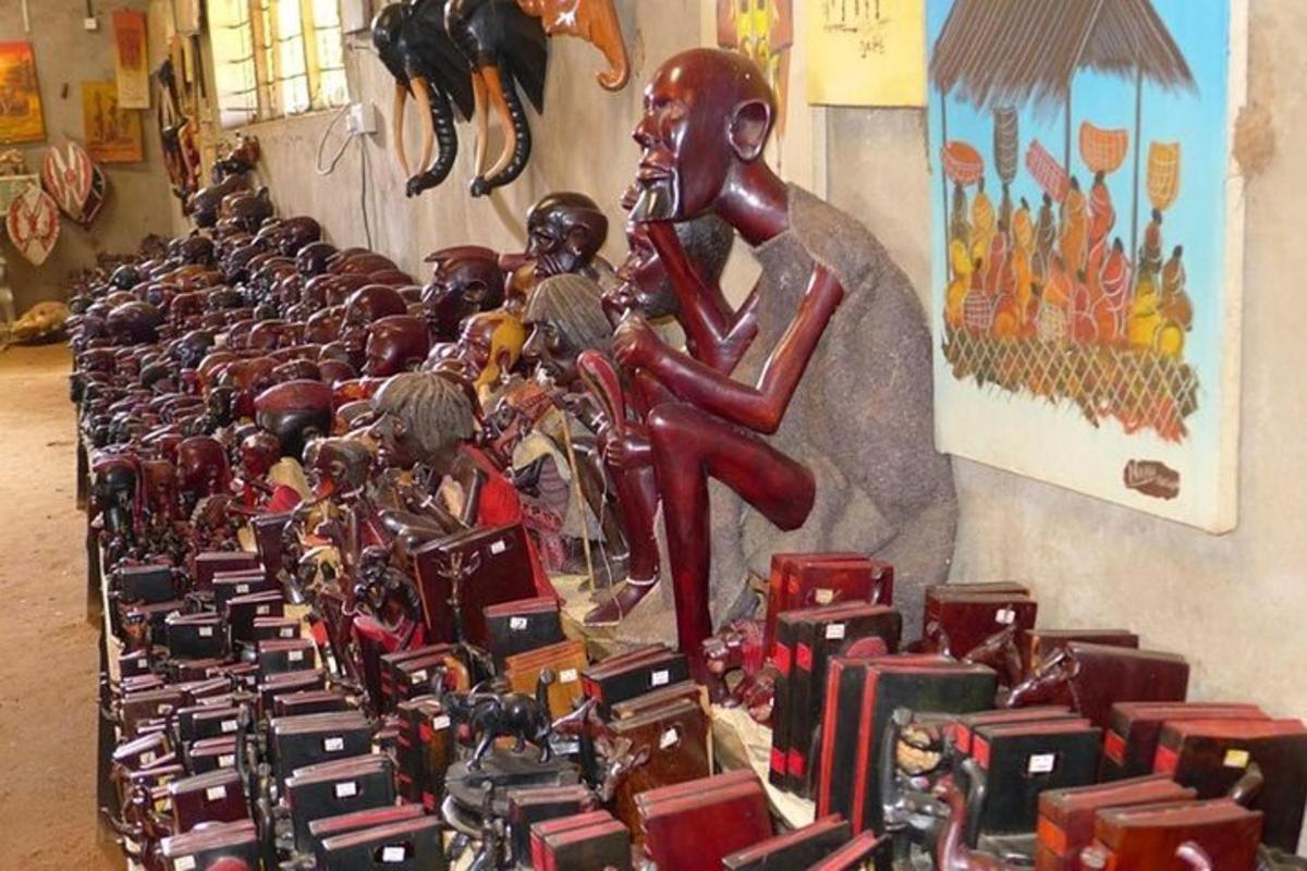 a group of figurines are lined up in a row