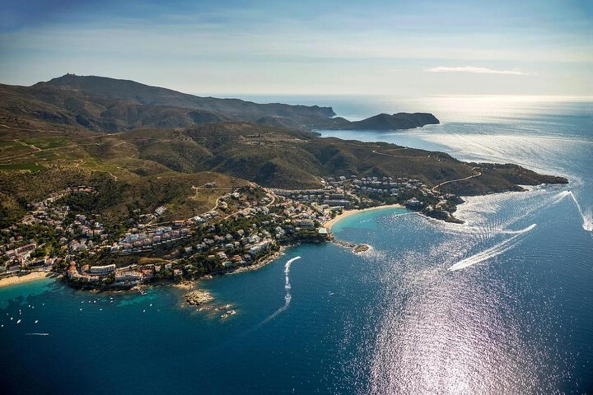 an aerial view of a small island in the ocean