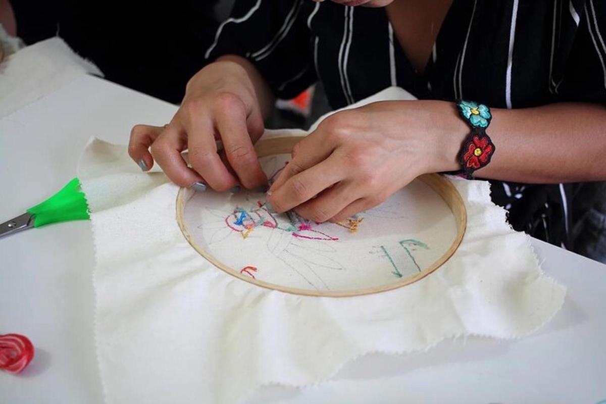 a woman is making a plate on a table