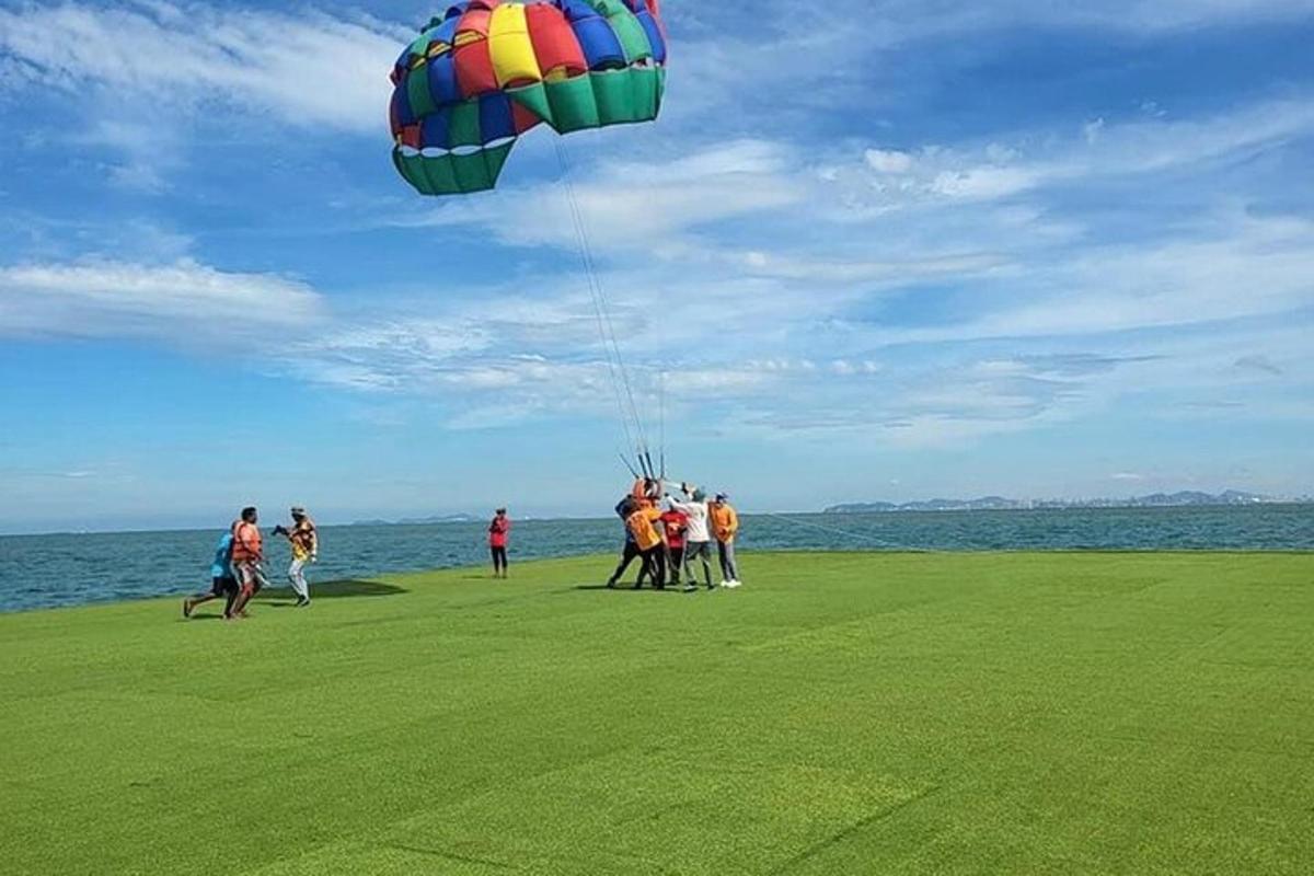 một nhóm người đứng trên một cánh đồng thả diều