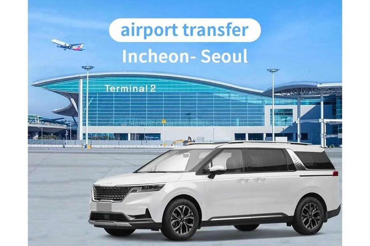 um SUV branco estacionado em frente a um aeroporto