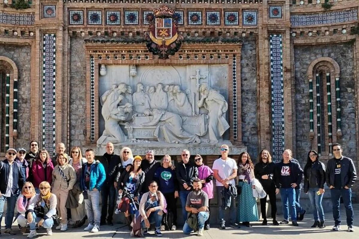 a group of people standing in front of a building