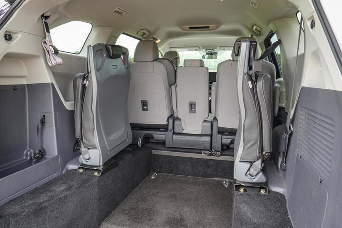 an inside view of the back of a van