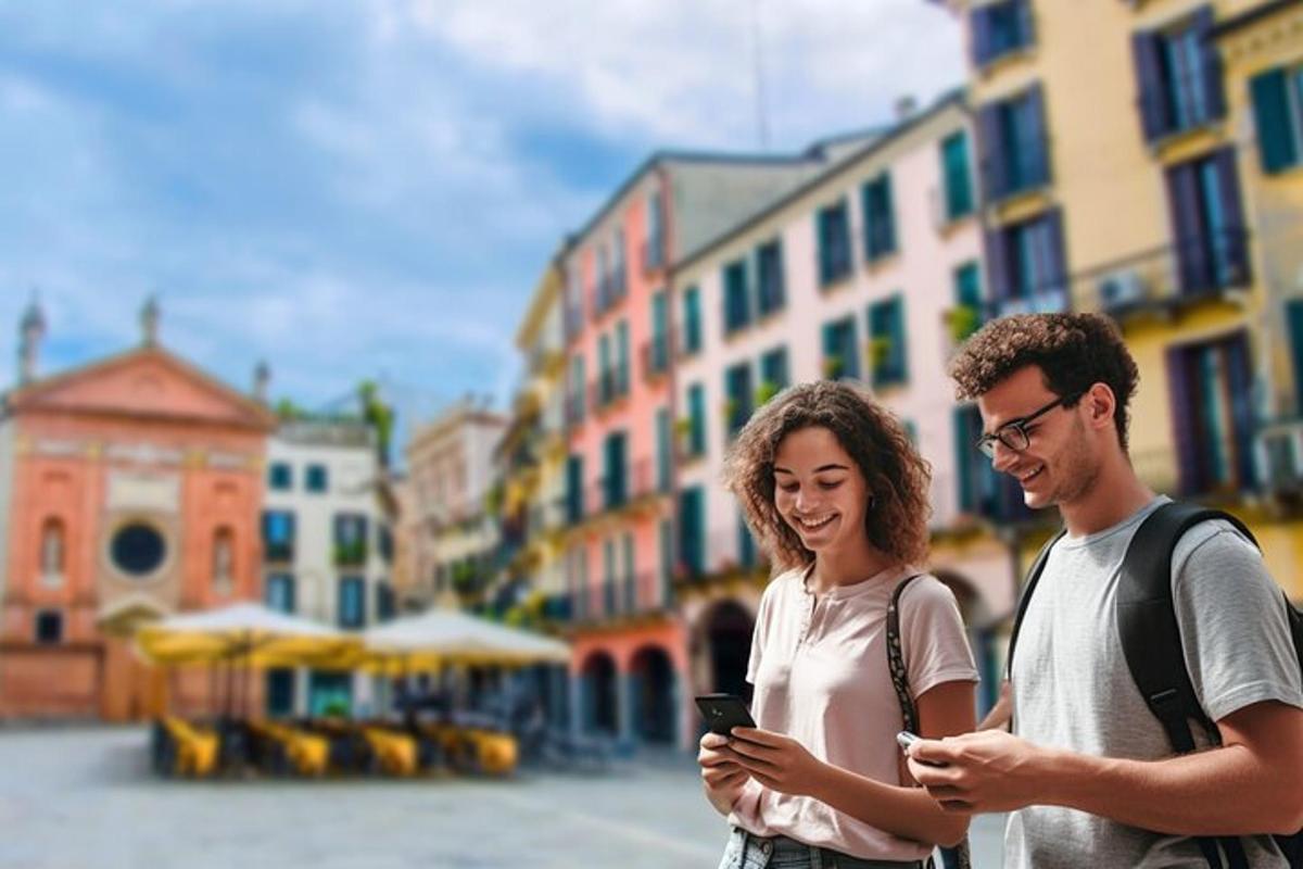 a man and a woman looking at their cell phones