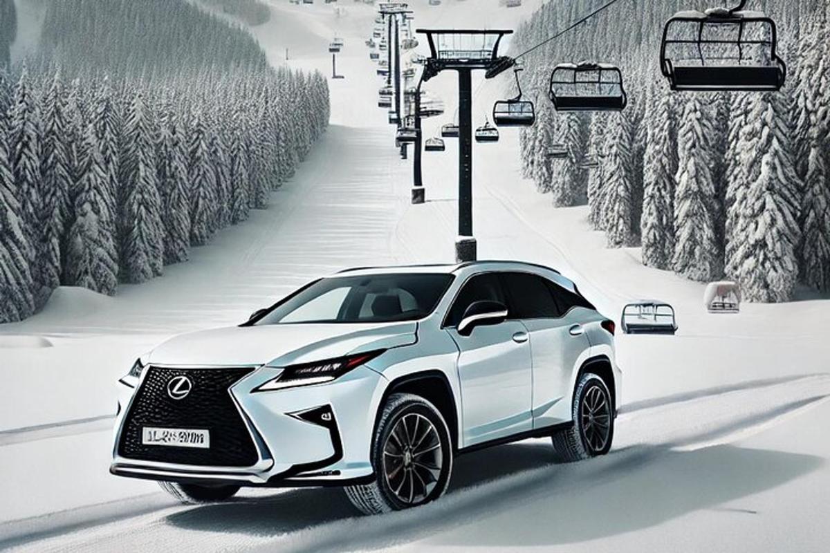 un crossover Lexus RC alb care circulă pe un drum