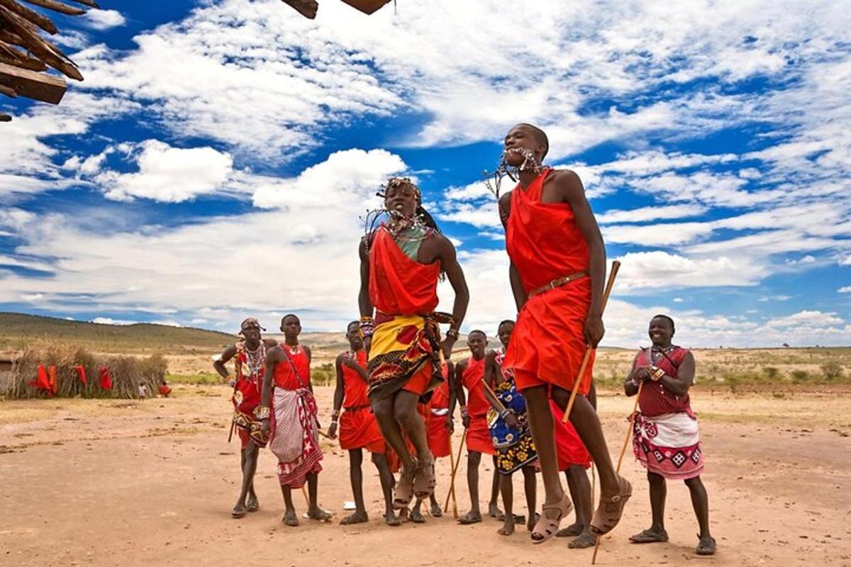 a group of people standing in the desert