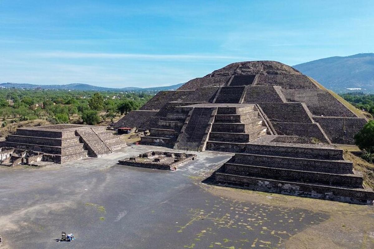 an aerial view of the pyramid of the moon