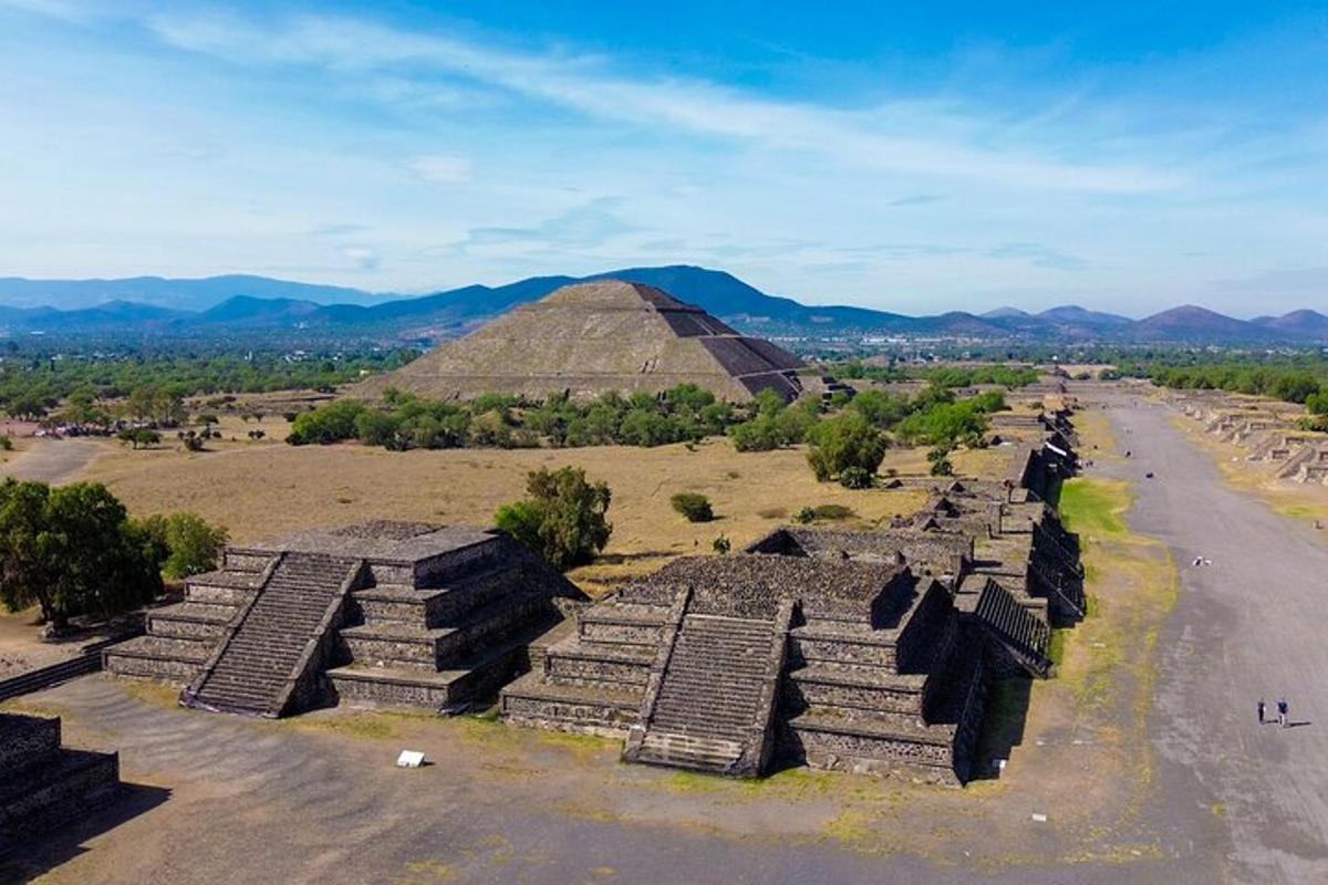 an aerial view of the pyramid ofaraohs at the pyramids